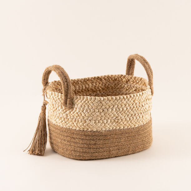 هومز سلة تخزين من حبال الجوت 28*22*20سم، بيج image number 0