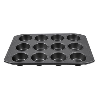Tefal easy grip non stick muffins tray 12 molds, gray