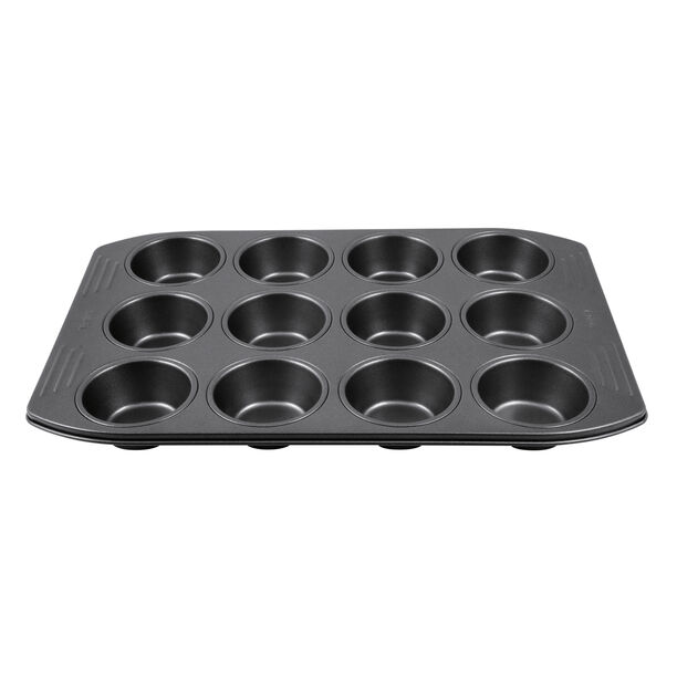 Tefal easy grip non stick muffins tray 12 molds, gray image number 0