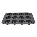 Tefal easy grip non stick muffins tray 12 molds, gray image number 0