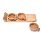 Alberto 3 Pieces Bamboo Dip Bowls With Tray image number 1
