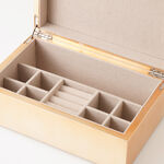 هومز صندوق مجوهرات صغير وطبقتين للتخزين أم دي أف 23*14.7*8.8سم، ذهبي image number 3