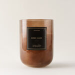 Homez glass jar scented candle amber sand, brown 15*20cm image number 0