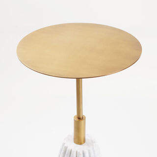 Homez Marble Side Table, Beige 31*53 Cm