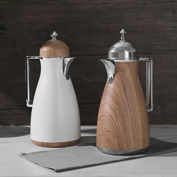طقم دلات بلاستك لون بني فاتح تصميم كوفه سعة 1 لتر من دلتي  image number 7
