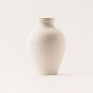 Selah off white ceramic cylindrical vase