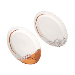 La Mesa Ingenuity Rosegold Oval Platter 2 Pieces Set