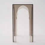 Qurtuba Homez Archways Acrylic Side Table Smoked Grey 30.5*30.5*61cm image number 1
