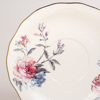 La Mesa 12 Pieces Tea Cup And Saucers \ Ivory