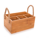 Alberto Bamboo Utensils Holder Box With Rope Handles image number 0