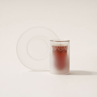 Dallaty tea set 12 pcs white frosted glass