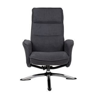 Recliner Chair With Stool Dark Grey