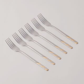 Pentola stainless steel dinner fork set 6pcs with mirror polish 3mm
