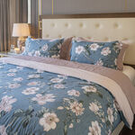 Cottage Microfiber King Comforter 6 Pcs Set, Blue/Pink, 230*250Cm image number 2