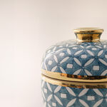 هومز مزهرية أبيض وأزرق سيراميك 14*14*15 سم image number 2