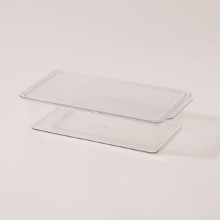 البرتو منظم ثلاجة شفاف مع غطاء 33.2*17.6*7.8سم