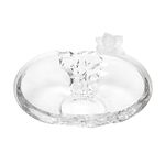 Decorative Centerpiece Glass With Crystal Flower Clear image number 1