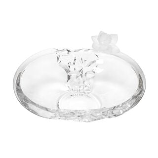 Decorative Centerpiece Glass With Crystal Flower Clear