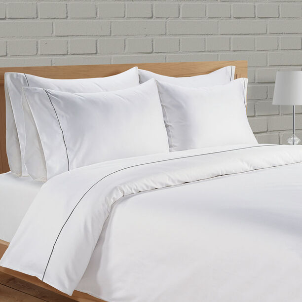 Boutique Blanche White Cotton Percale Queen Duvet Cover Set 3 Pcs, 200*200Cm image number 0