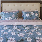 Cottage Microfiber King Comforter 6 Pcs Set, Blue/Pink, 230*250Cm image number 1