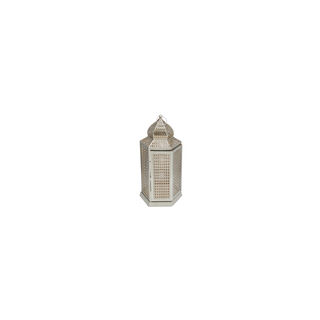 Metal Lantern Gold Silver 18x18x25 cm