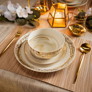 La Mesa brown porcelain 20 pc dinner set