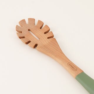 Alberto Wooden Pasta Serving Spoon, Green, 38 Cm