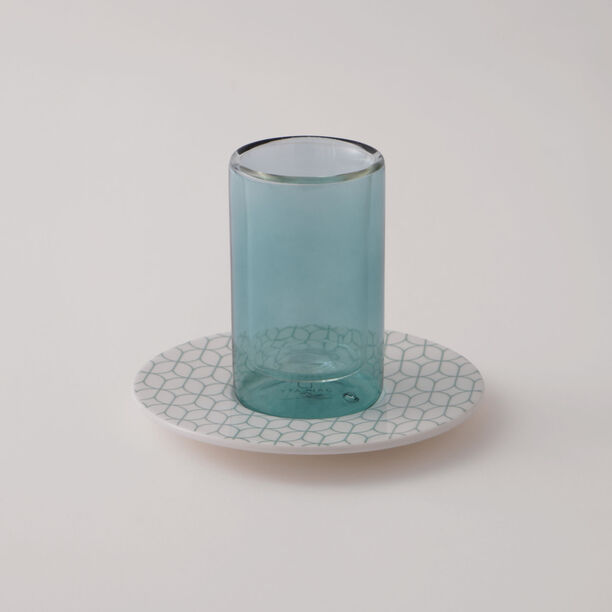 Dallaty 12Pcs Glass Tea Set, Blue image number 3