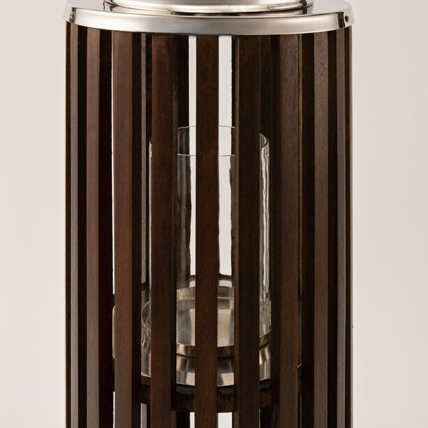 Homez stainless steel silver lantern 23*23*58 cm image number 3