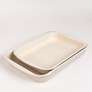Alberto Beige granite oven tray set 2 pcs