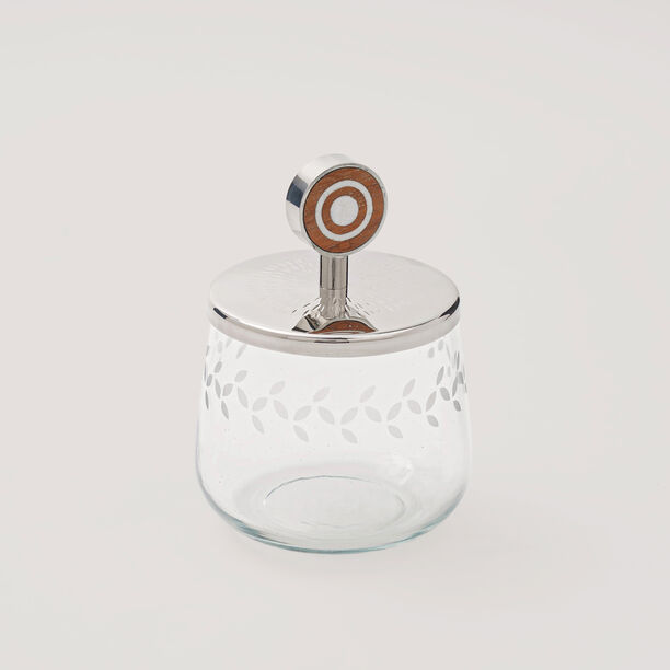 Pearl Collection Dallaty Sugar Pot Glass & Aluminum, silver 8.5*8.5*12cm image number 1