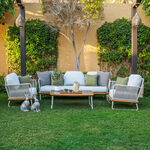 Romeo 4pcs sofa set with coffee table, beige image number 0