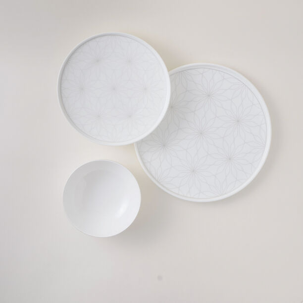 La Mesa 18pcs white porcelain dinner set with gold decal image number 0