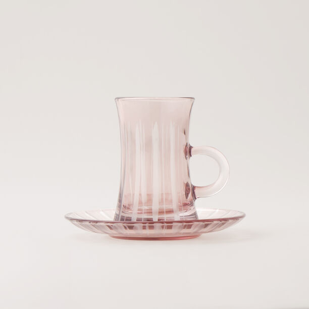 Dallaty 12pcs glass tea set, light purple image number 4