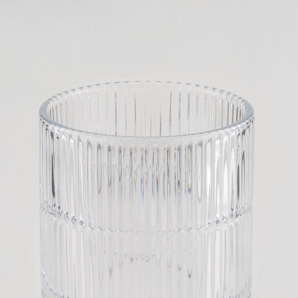 هومز فازة زجاج فضي مضلّع 14*14*27.6 سم image number 2