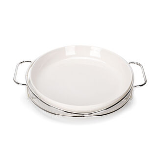 Round Plate With Stand Silver
