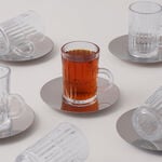 Dallaty Tea Set Glass With Metal Saucer 12 Pcs image number 0