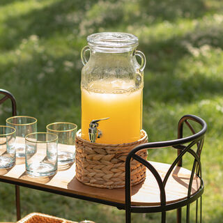 Alberto glass beverage dispenser with basket 3100ml