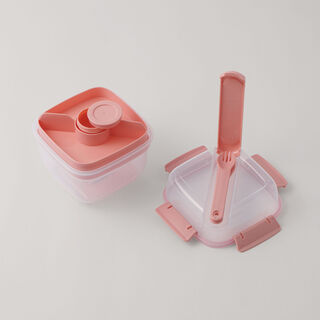 Alberto plastic salad box, pink 15.8*15.8*14.3cm