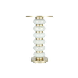 Drink Tablewhite Glass Base Brass Gold Top 30 *51 cm