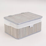 Cottage grey bamboo basket set with lid 3 pcs image number 2