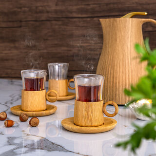 Arabic Tea Cups Bamboo 12Pc