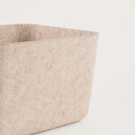 Homez felt fabric storage basket 32.5*27*20cm, beige image number 2