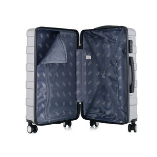 3 Piece Abs Trolley Case Set Horizontal Stripes Silver 20/24/28"