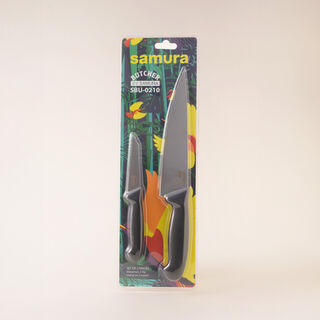 Samura butcher set of 2 stainless steel knives, black