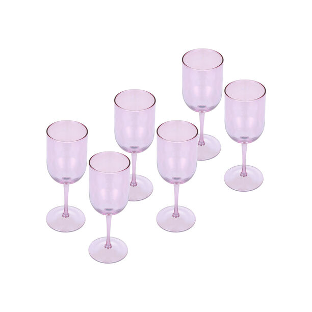 Set Of 4 Clear Juice Glass With Pink image number 1