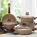 Alberto Granite 9Pcs Cookware Brownstone Color image number 5