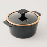 Alberto aluminum casserole with glass lid 4.1L, black image number 0