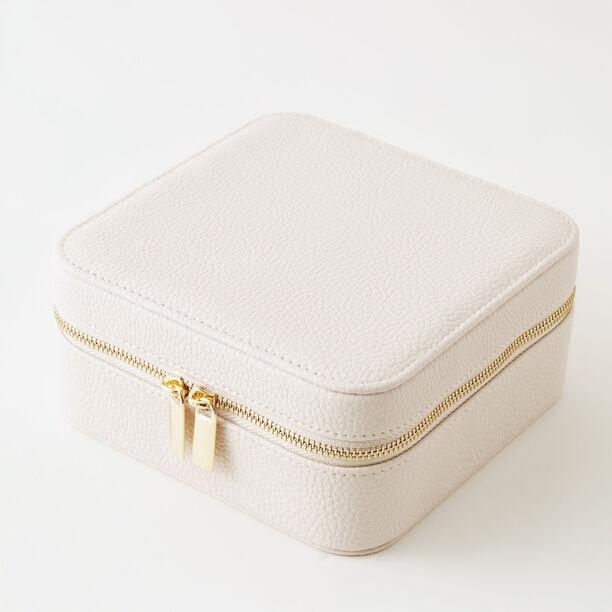 هومز صندوق مجوهرات سفر كرتون مستطيل 11.4*18*5.7سم، أبيض image number 1