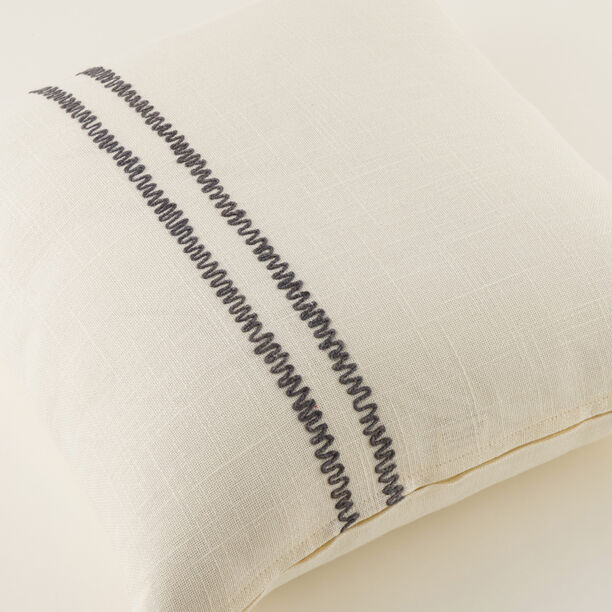 Homez White Vertical Stripe Cushion Cover, 45*45Cm image number 3